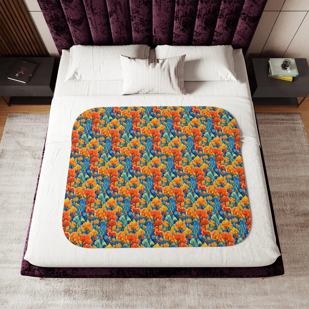 Cozy Blanket - Autumn Trees Pattern for Fall Nights - DipaliZ