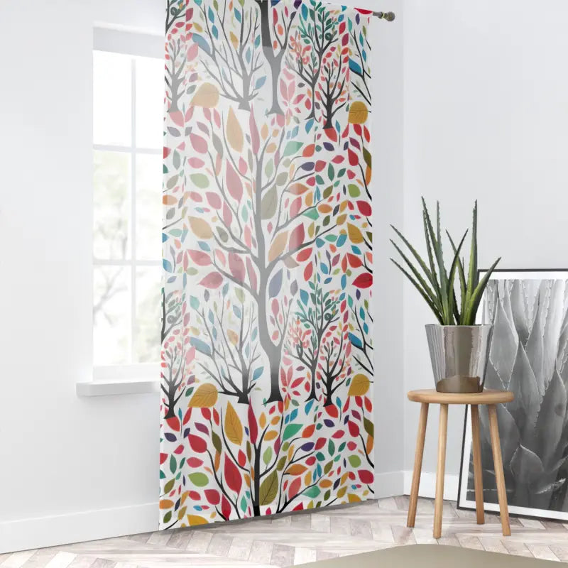 Autumn Trees Window Curtain - Colorful Leaves Design - DipaliZ