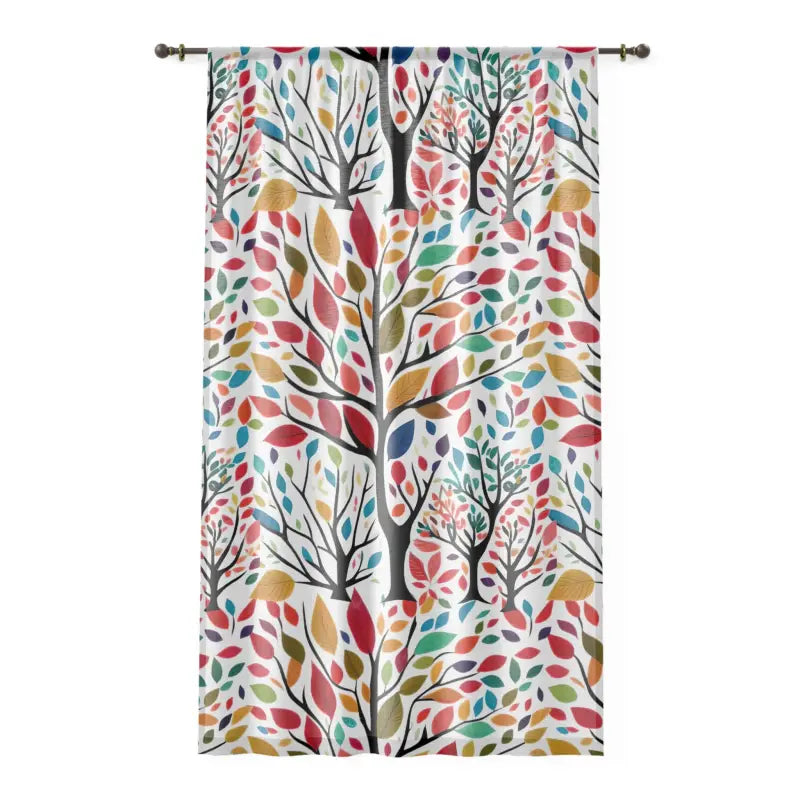 Autumn Trees Window Curtain - Colorful Leaves Design - DipaliZ