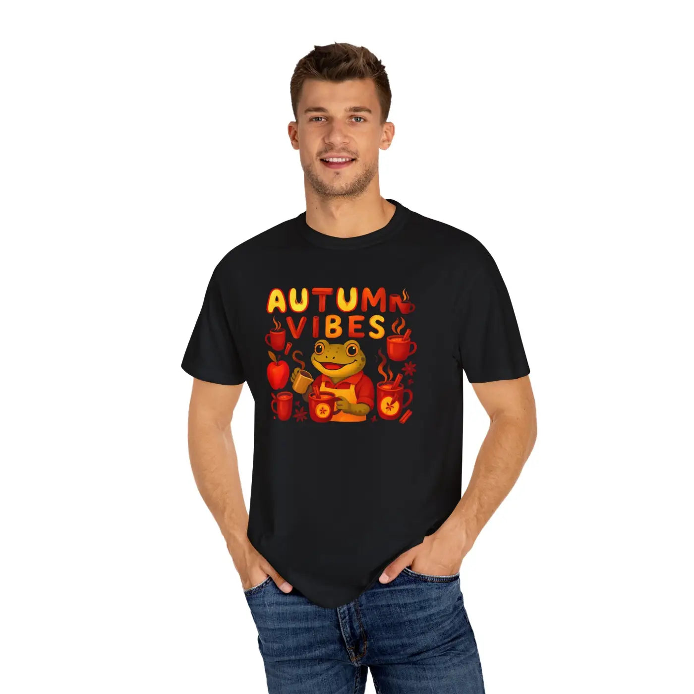 Autumn Vibes Frog Tee - Cozy Fall Fashion - DipaliZ