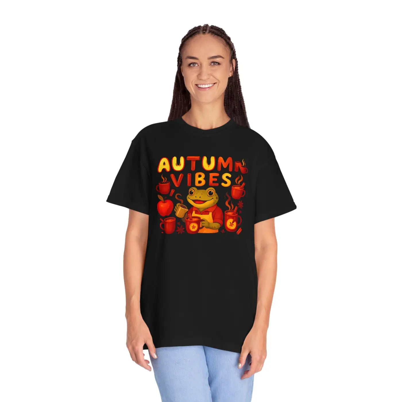 Autumn Vibes Frog Tee - Cozy Fall Fashion - DipaliZ