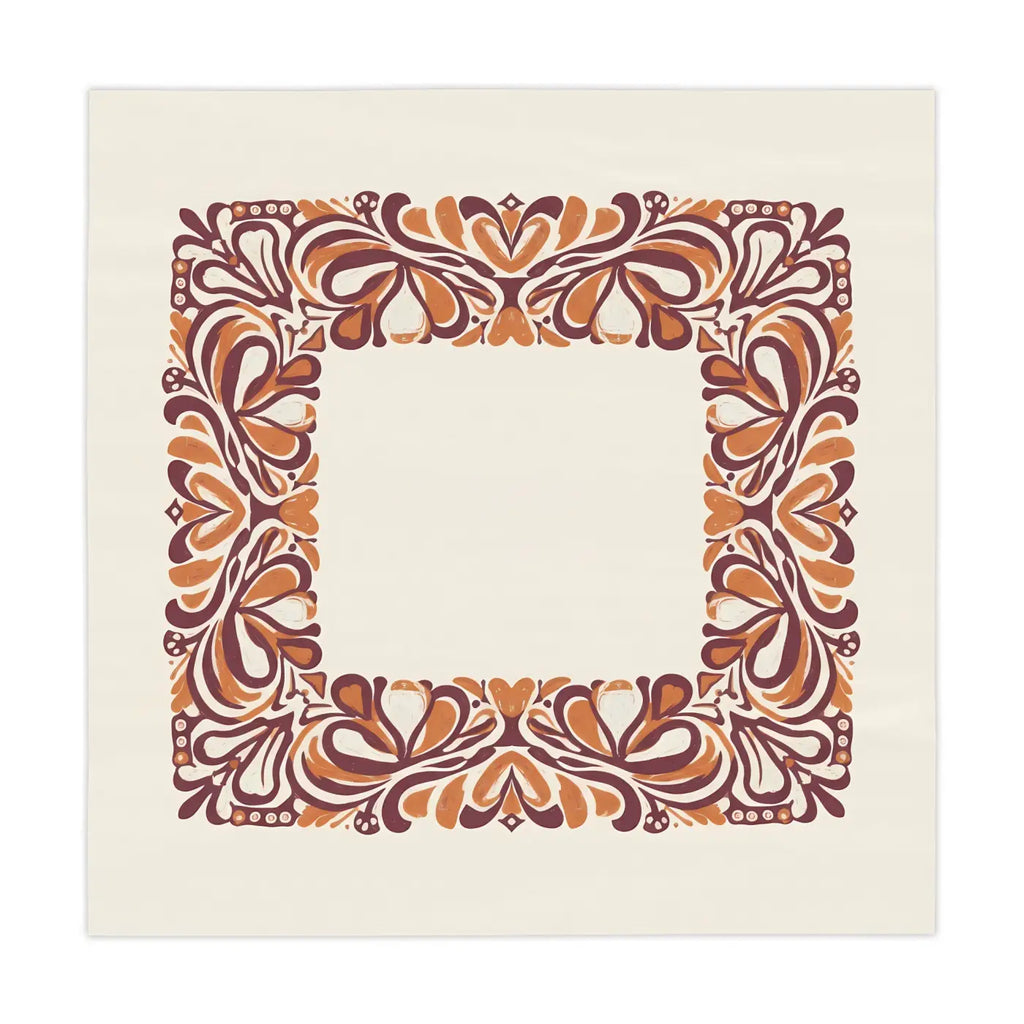 Fall Floral Square Tablecloth - Autumn Vine Border - DipaliZ