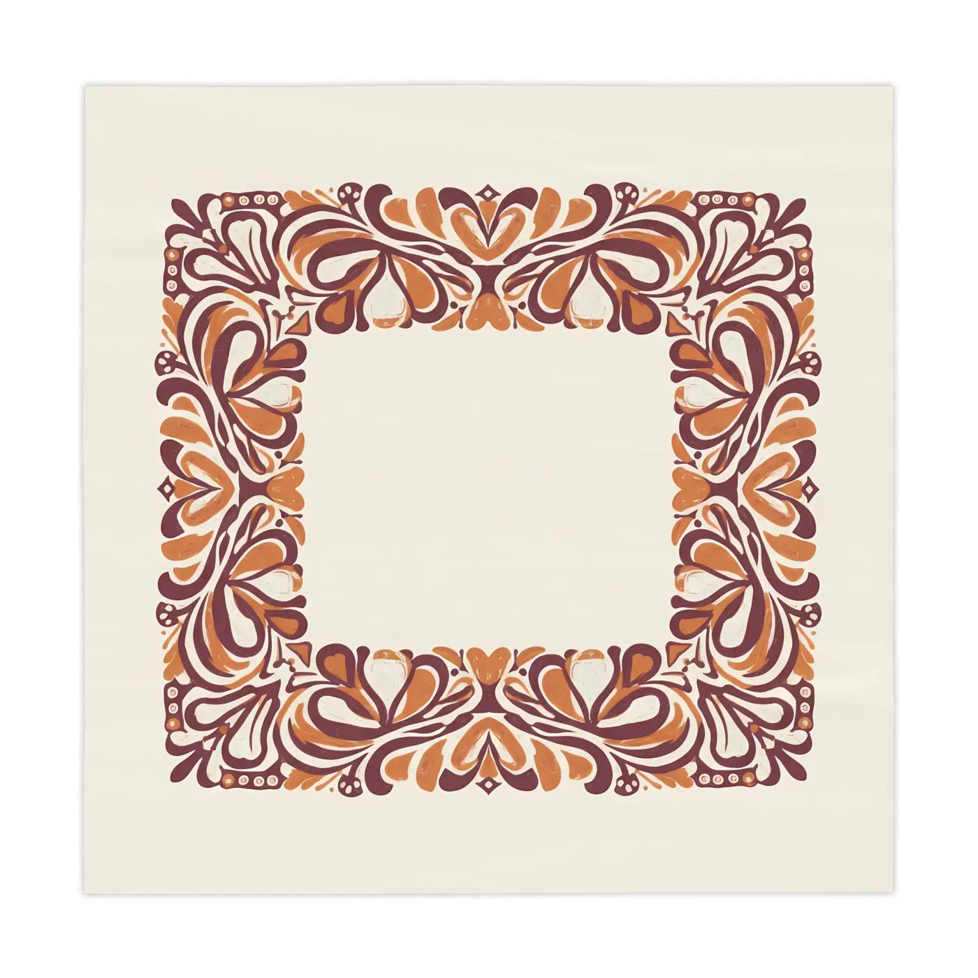 Fall Floral Square Tablecloth - Autumn Vine Border - DipaliZ