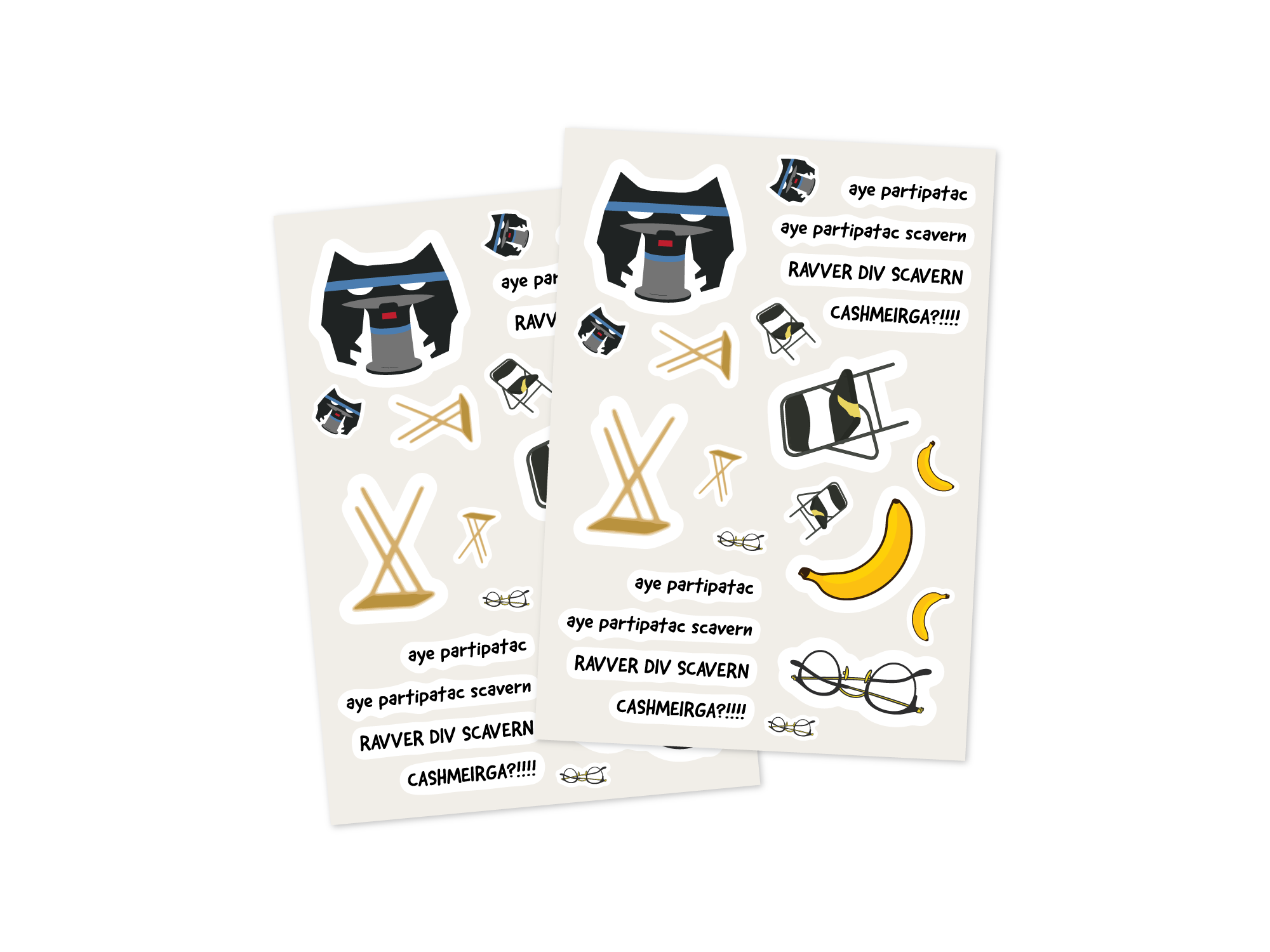 CalebCity “Cashmeirga?!” Sticker Sheet – 24-Piece Meme Decal Set (5x7")