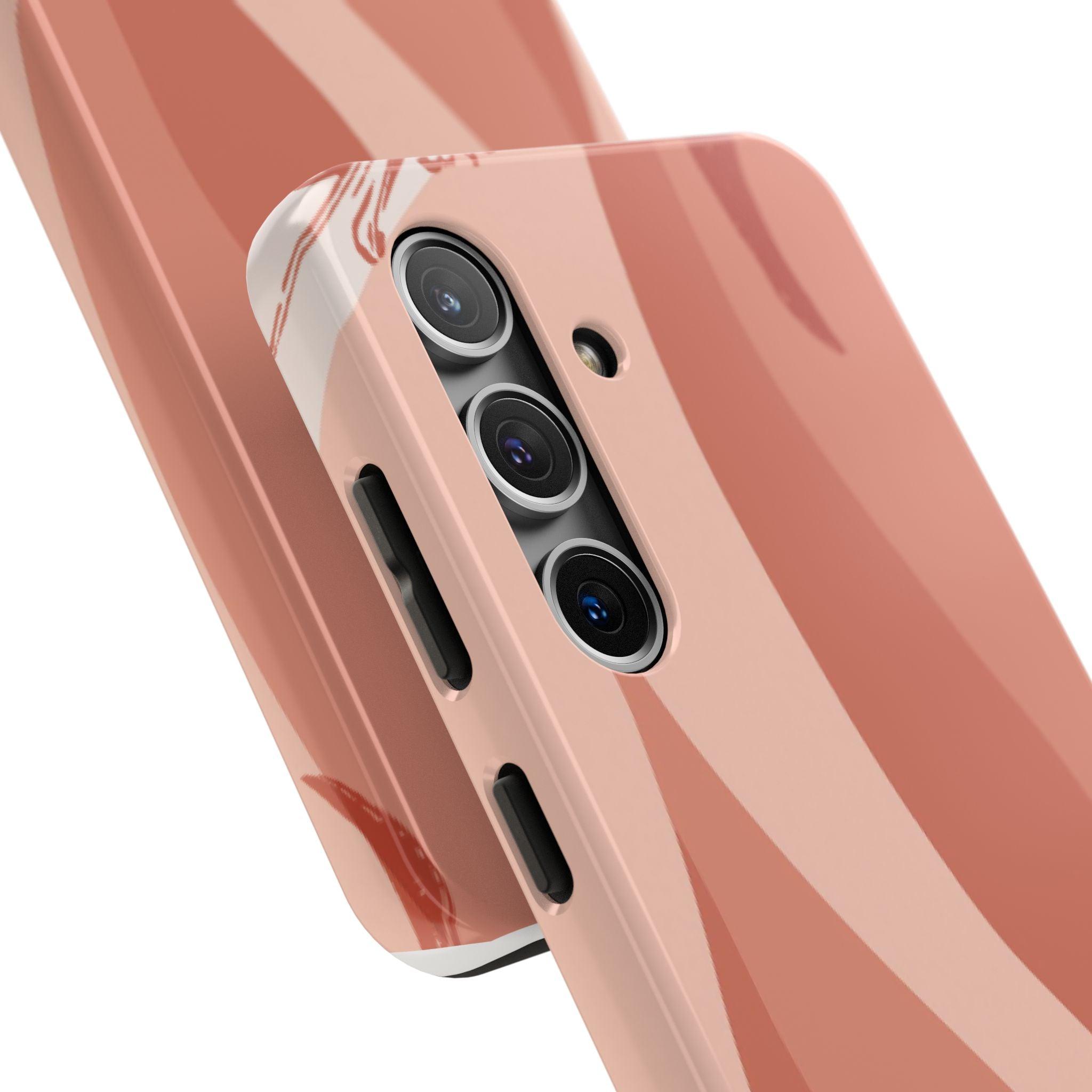 Samsung Tough Phone Case Blush Waves in Warm Earth Tones
