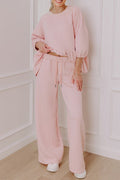 Cable Textured Top and Pants Set