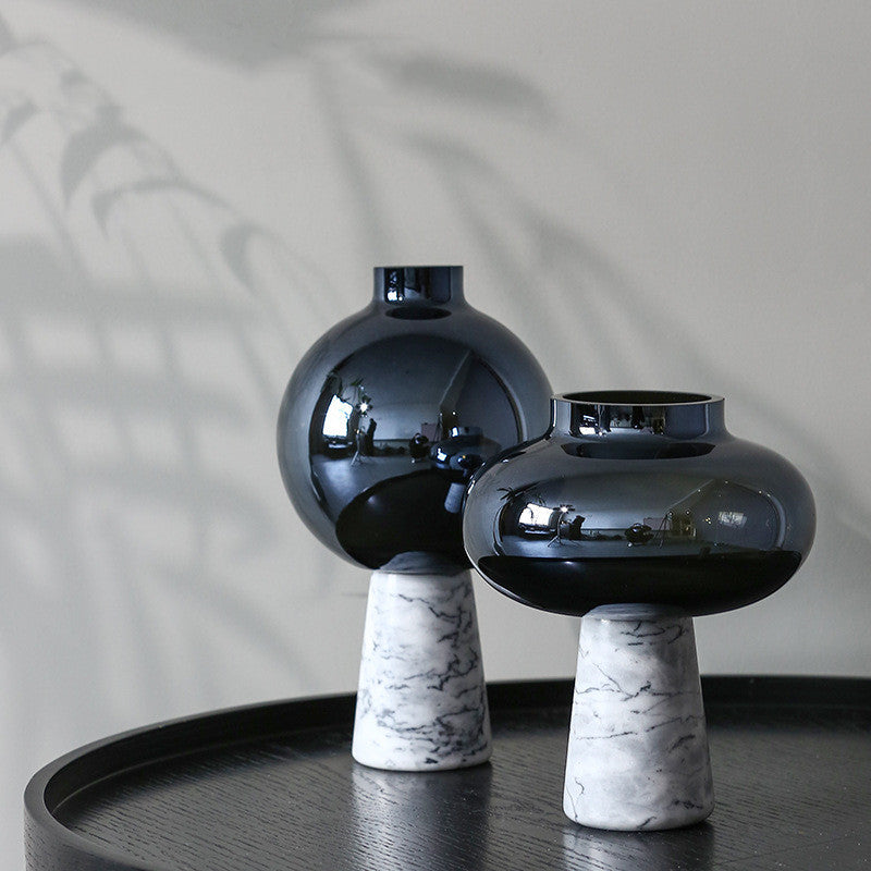 Home Fashion Marble Glass Vase Ornaments