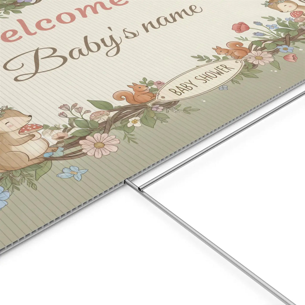 Woodland Animals Baby Shower Yard Sign - Forest Friends - DipaliZ
