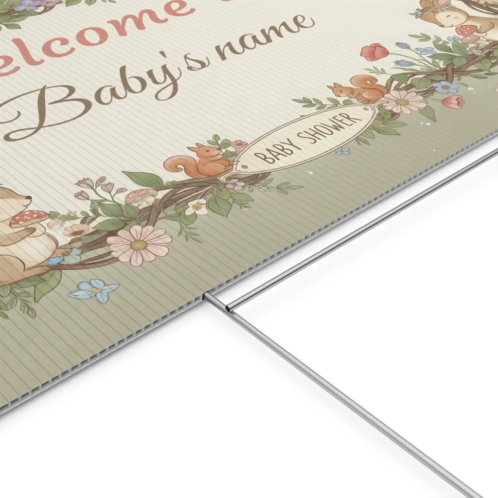 Woodland Animals Baby Shower Yard Sign - Forest Friends - DipaliZ