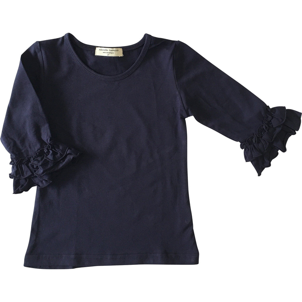 Mid-Sleeve Ruffle Shirts