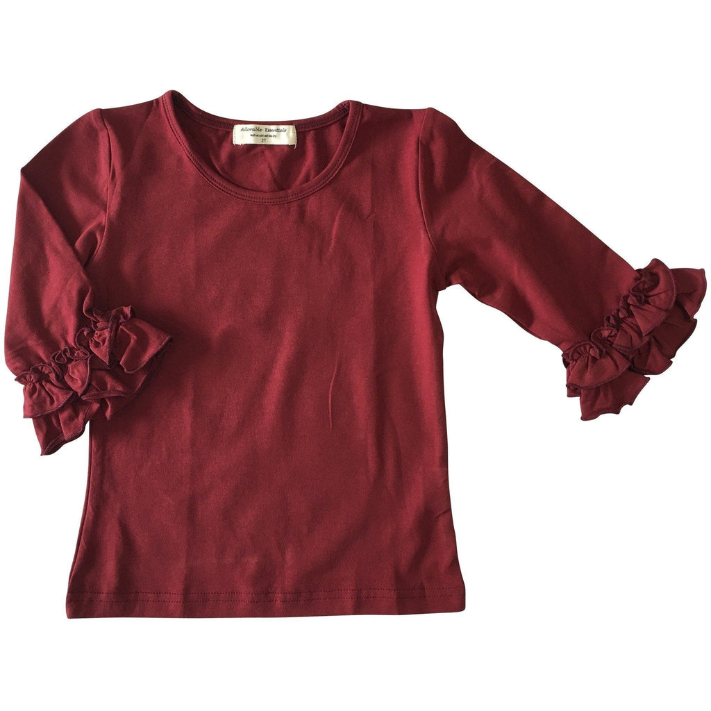 Mid-Sleeve Ruffle Shirts
