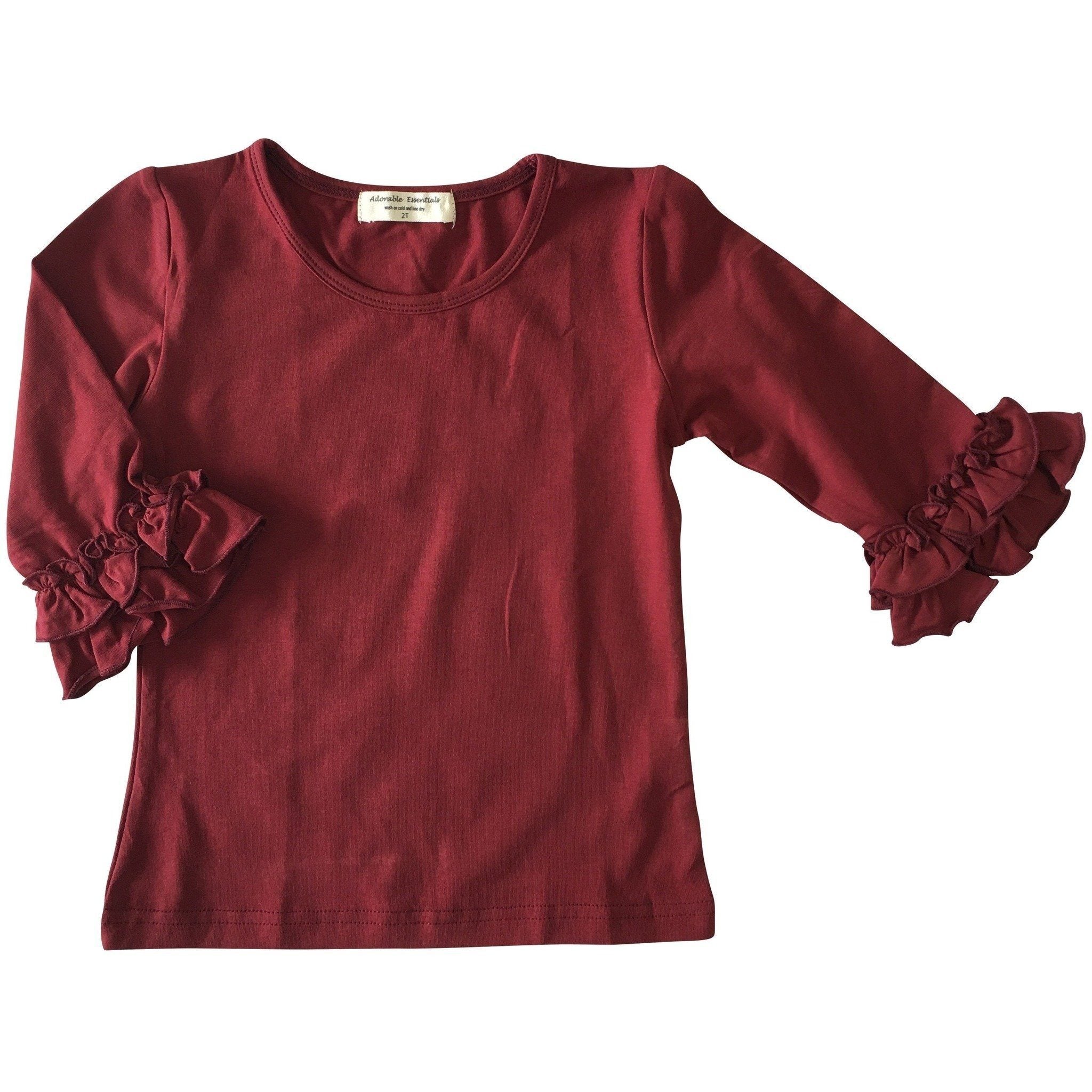 Mid-Sleeve Ruffle Shirts