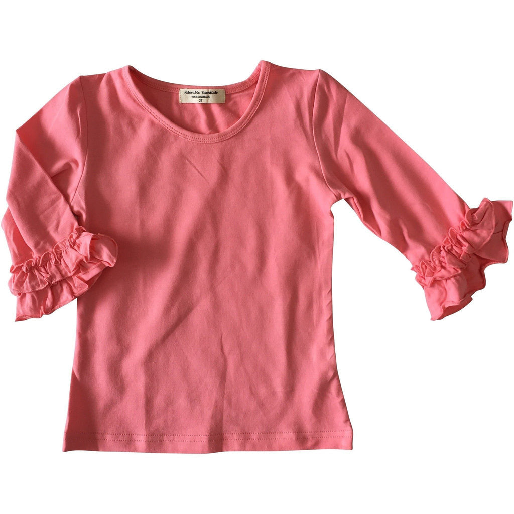 Mid-Sleeve Ruffle Shirts