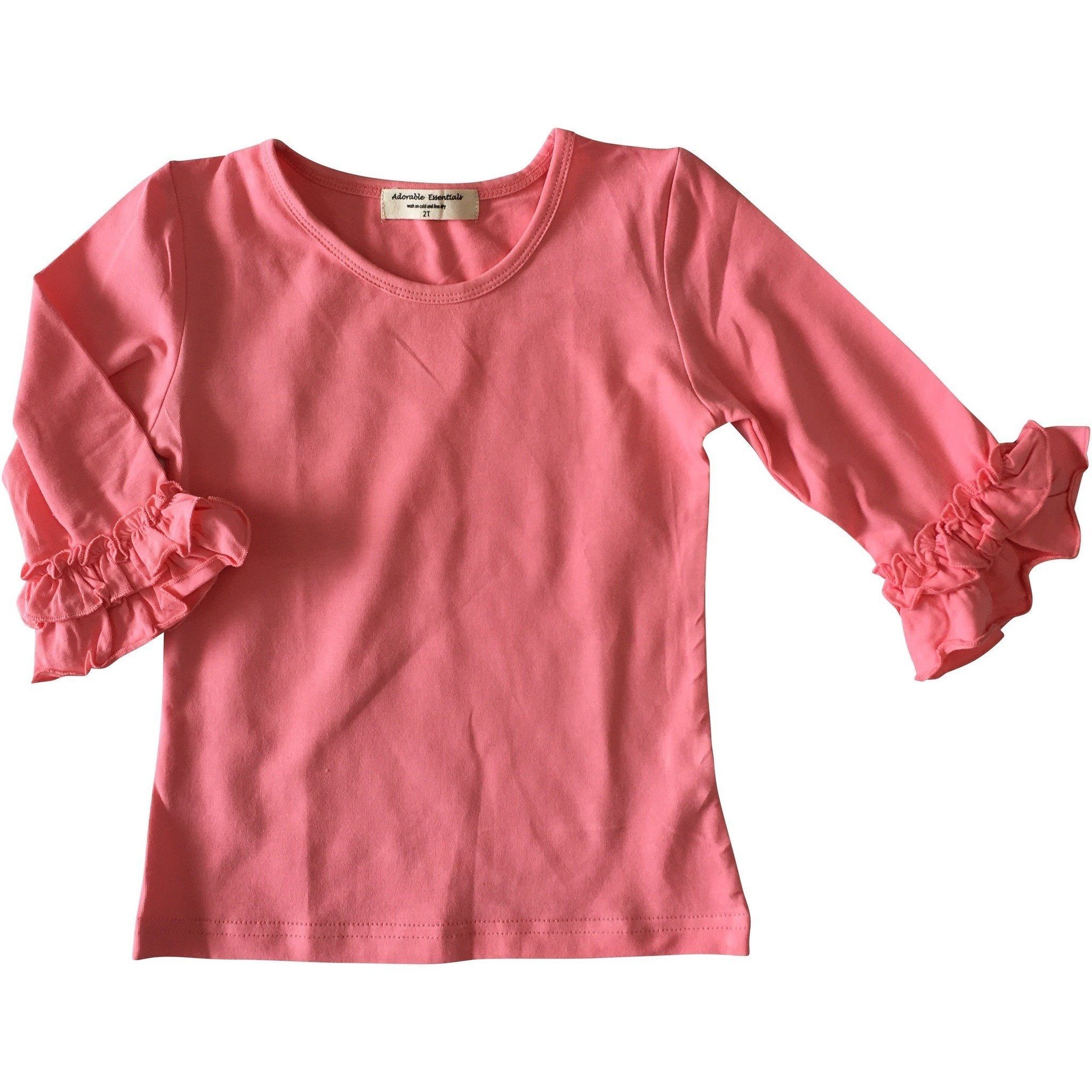 Mid-Sleeve Ruffle Shirts