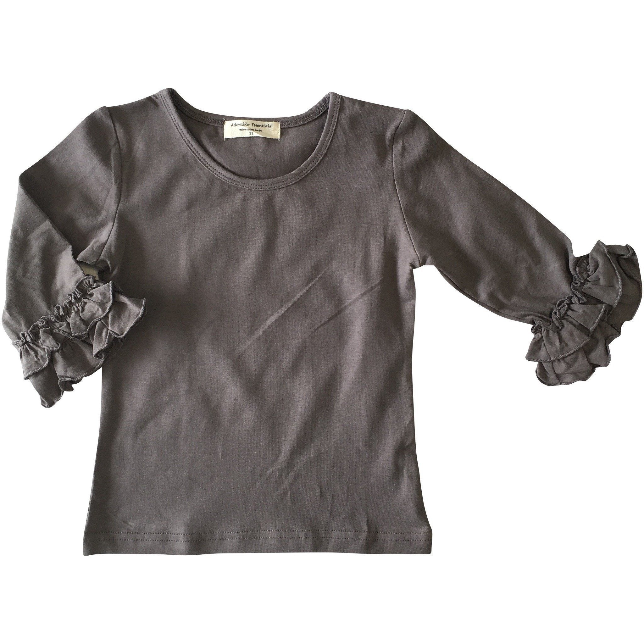 Mid-Sleeve Ruffle Shirts