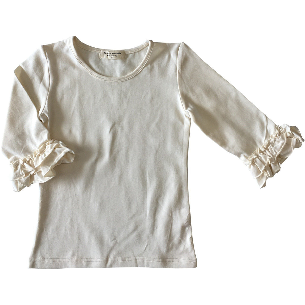 Mid-Sleeve Ruffle Shirts