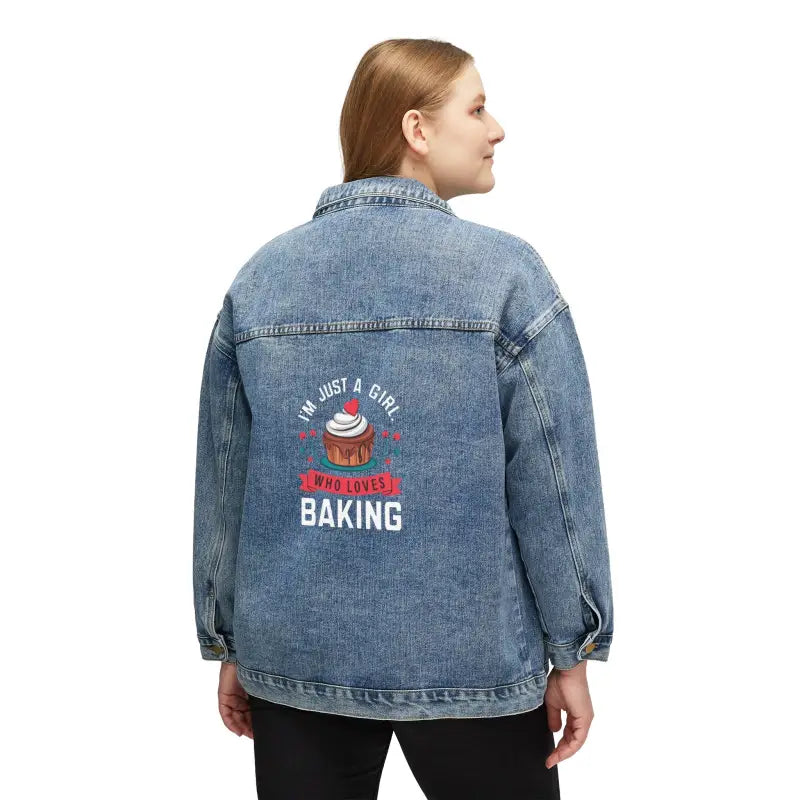 Bake Queen Oversized Denim Jacket - Street Style Ready - DipaliZ