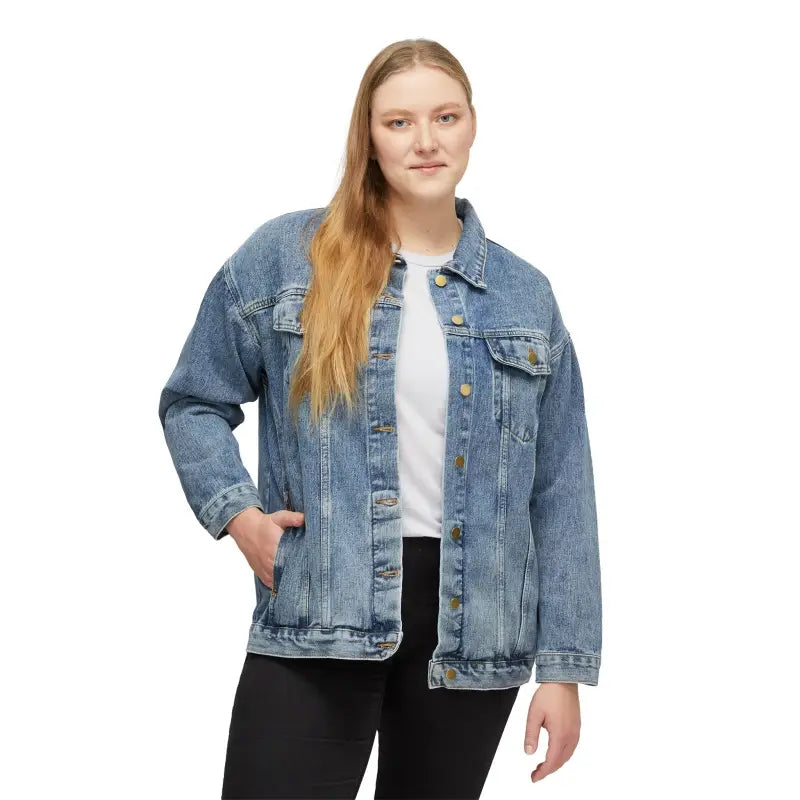 Bake Queen Oversized Denim Jacket - Street Style Ready - DipaliZ