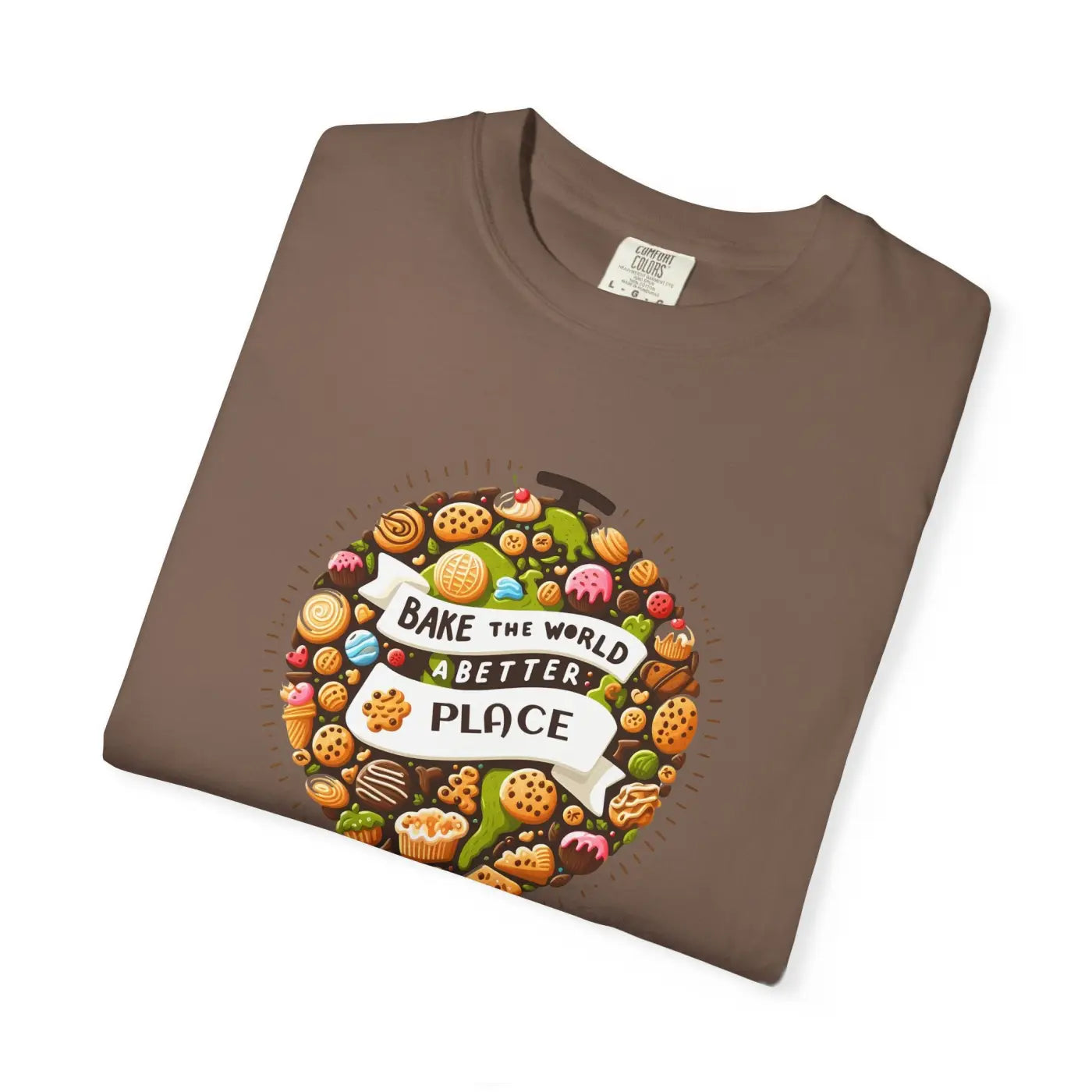 Unisex Garment-Dyed Tee - Bake the World Design - DipaliZ