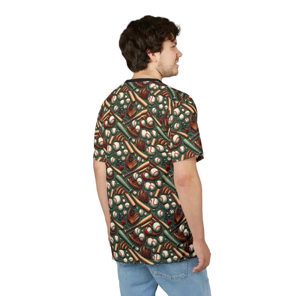 Stylish Baseball Pattern Unisex Tee - Microfiber-Knit Fabric - DipaliZ