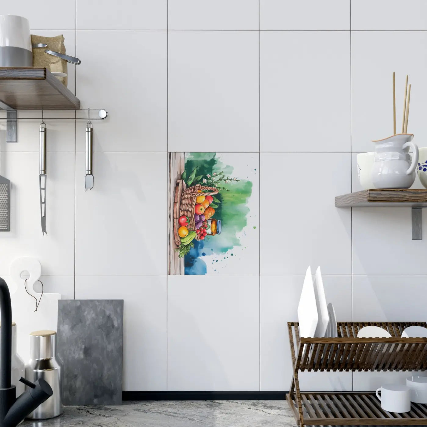 Vibrant Fruity Delight Wall Tiles - Glistening Jelly Accents - DipaliZ