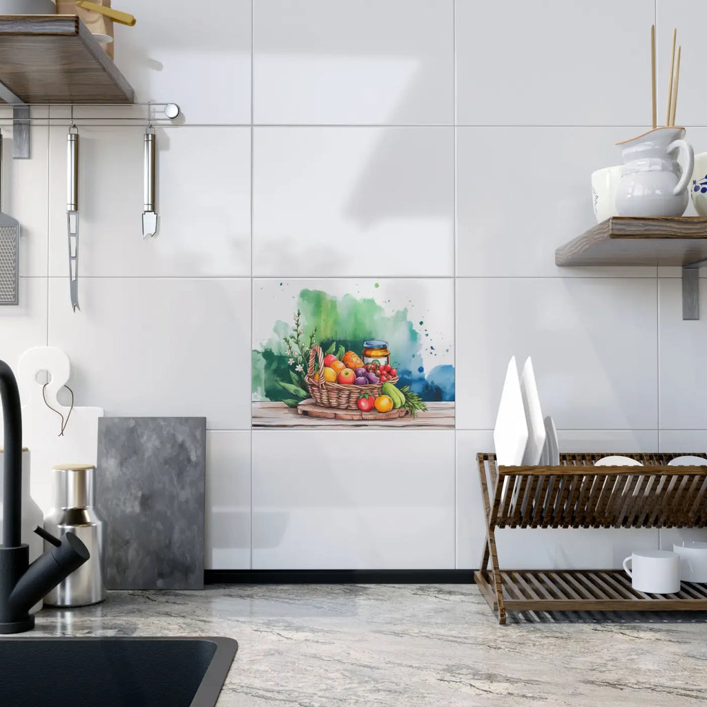 Vibrant Fruity Delight Wall Tiles - Glistening Jelly Accents - DipaliZ