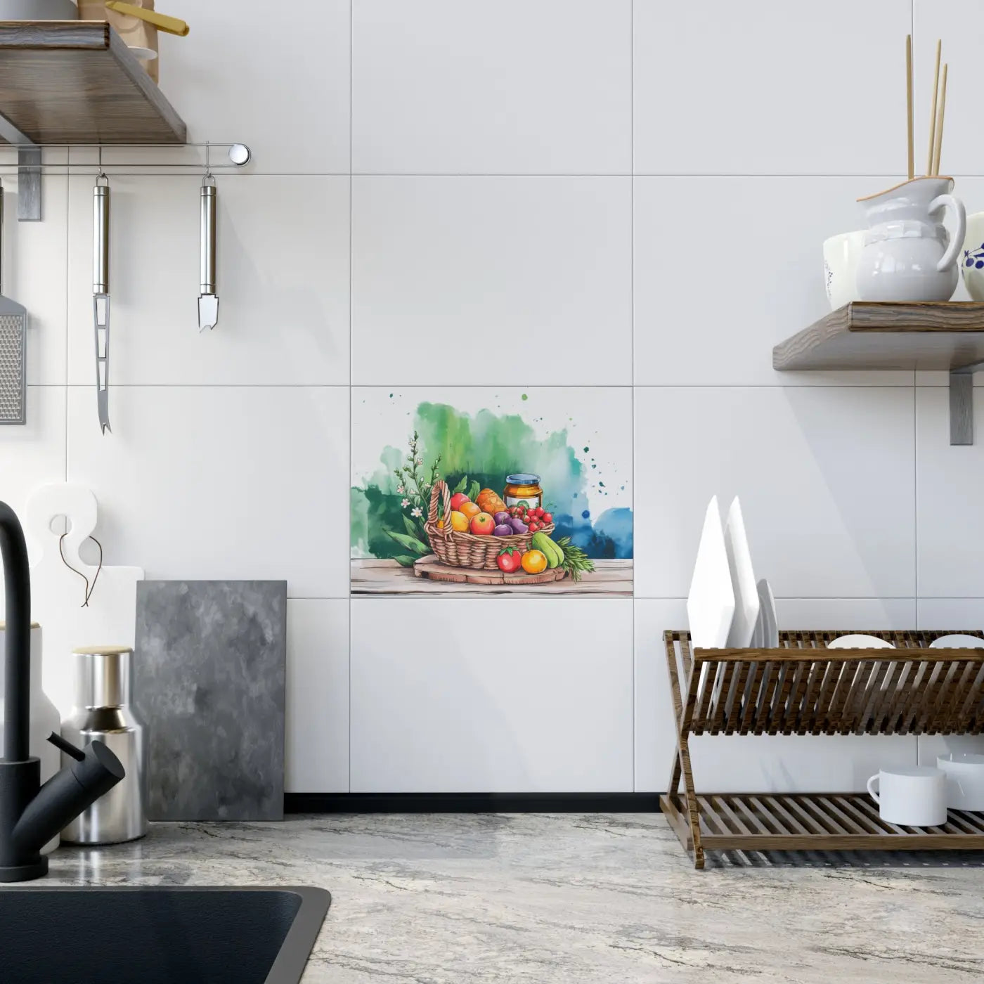 Vibrant Fruity Delight Wall Tiles - Glistening Jelly Accents - DipaliZ