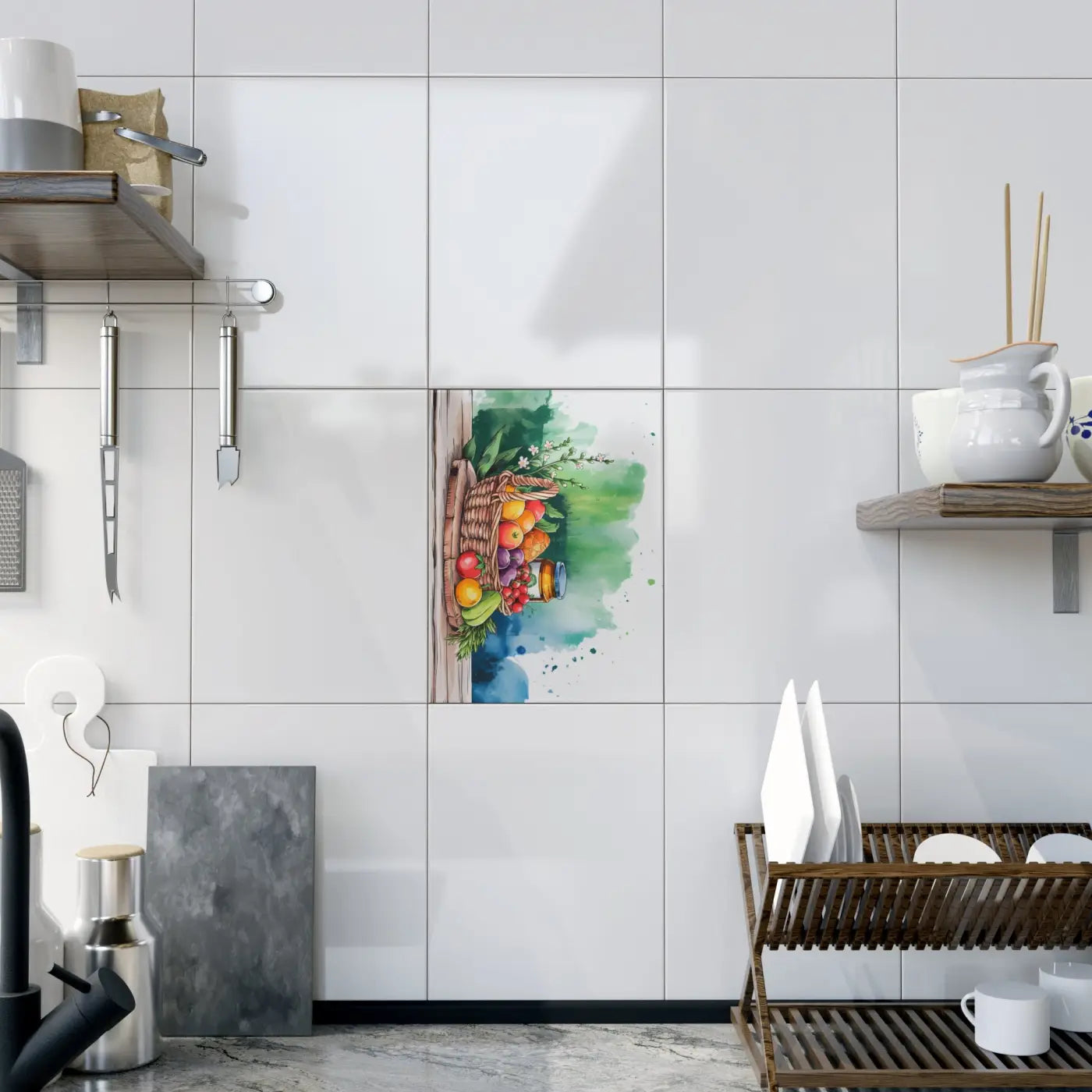 Vibrant Fruity Delight Wall Tiles - Glistening Jelly Accents - DipaliZ
