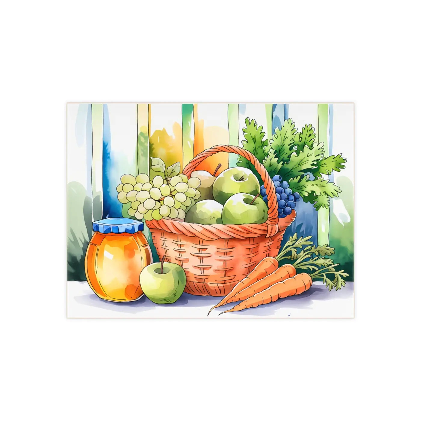 Fruit Veggie Ceramic Photo Tile - Vibrant Wall Decor - DipaliZ