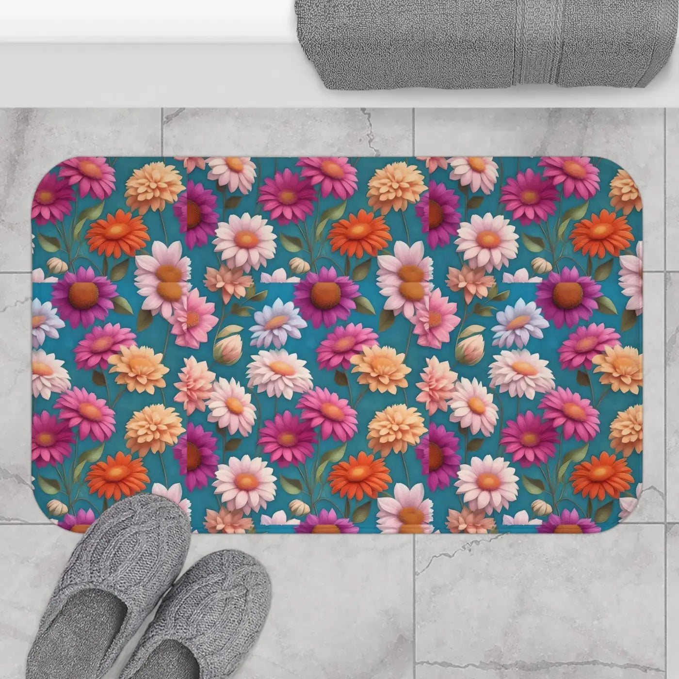 Floral Bath Mat - Soft Spa Luxury for Your Bathroom - DipaliZ