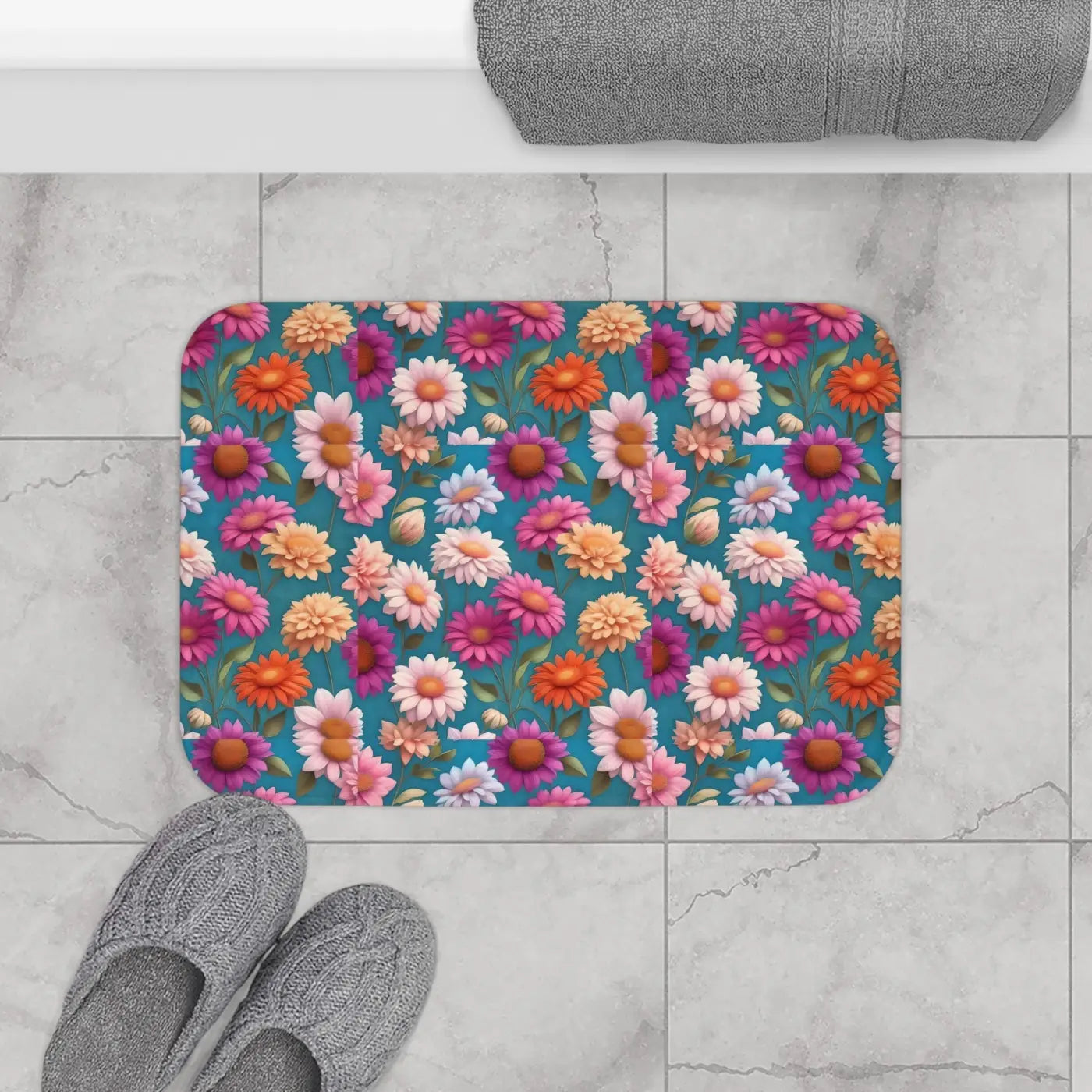 Floral Bath Mat - Soft Spa Luxury for Your Bathroom - DipaliZ