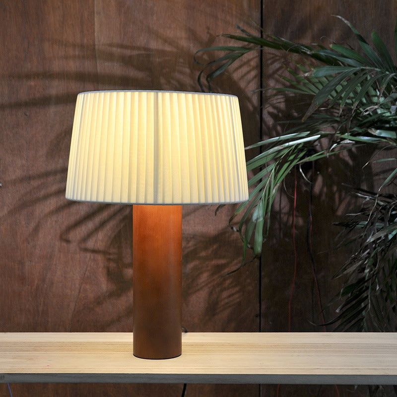 Pleated Table Living Room Study Bedroom Style Korean Style Solid Wood Bedside Lamp