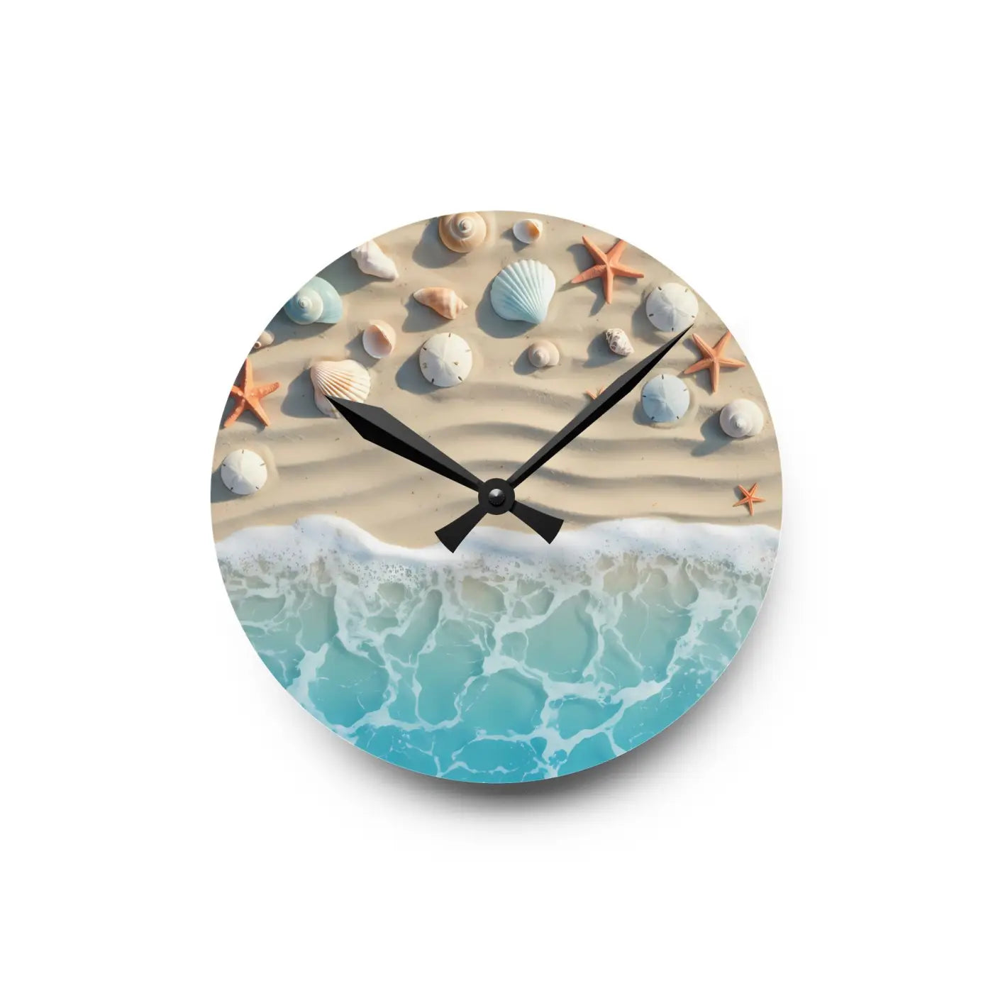 Beach Shore Acrylic Wall Clock - Coastal Decor Escape - DipaliZ