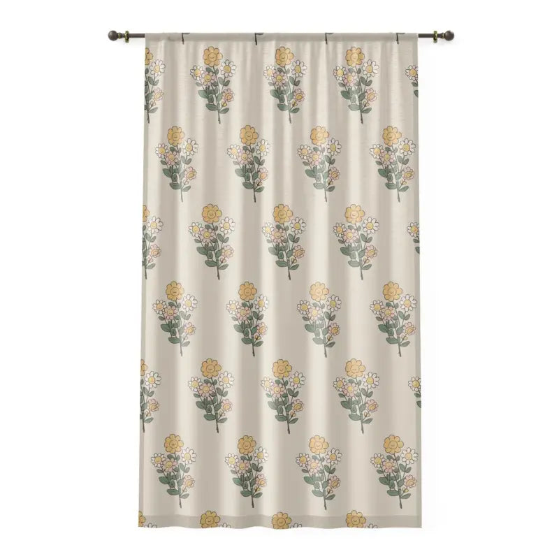 Floral Farmhouse Vibe Polyester Curtains - Window Decor - DipaliZ