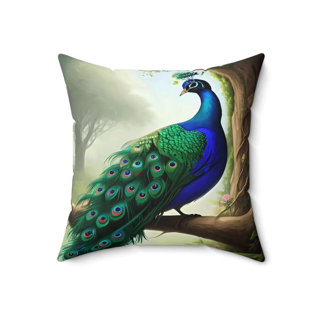 Peacock Spun Polyester Square Pillow - Bold Home Decor - DipaliZ