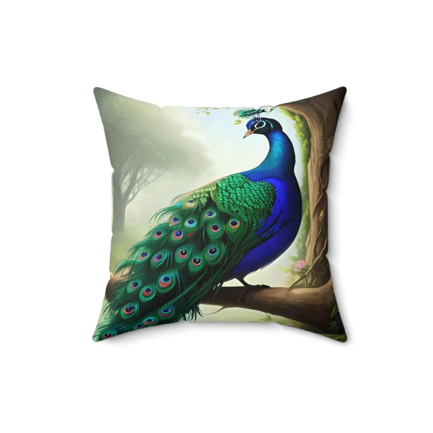 Peacock Spun Polyester Square Pillow - Bold Home Decor - DipaliZ
