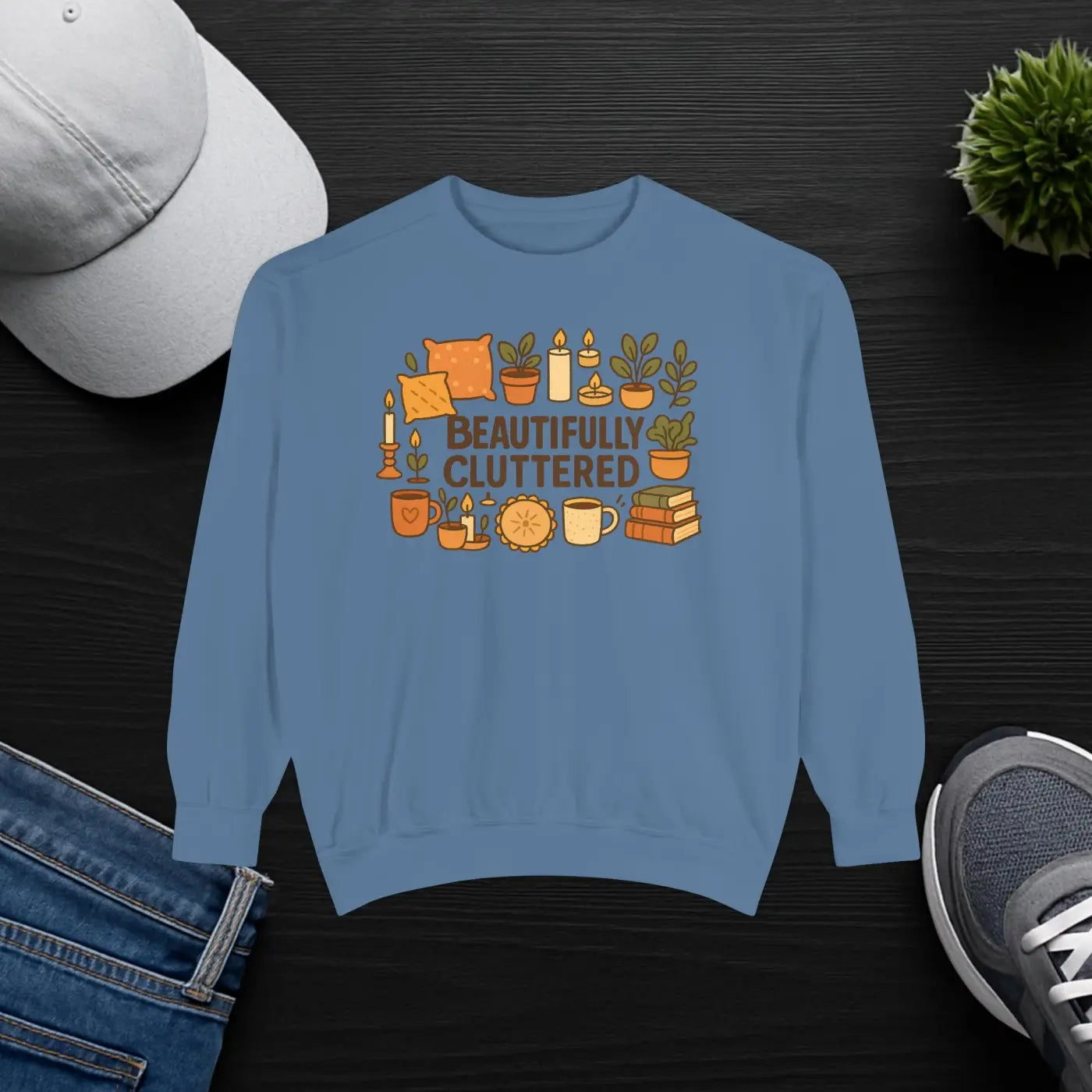 Cozy Garment-Dyed Sweatshirt - Plant Lovers Unisex - DipaliZ