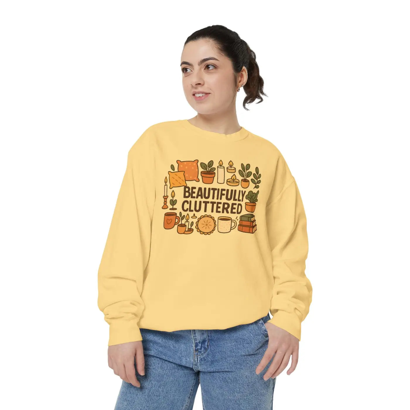 Cozy Garment-Dyed Sweatshirt - Plant Lovers Unisex - DipaliZ