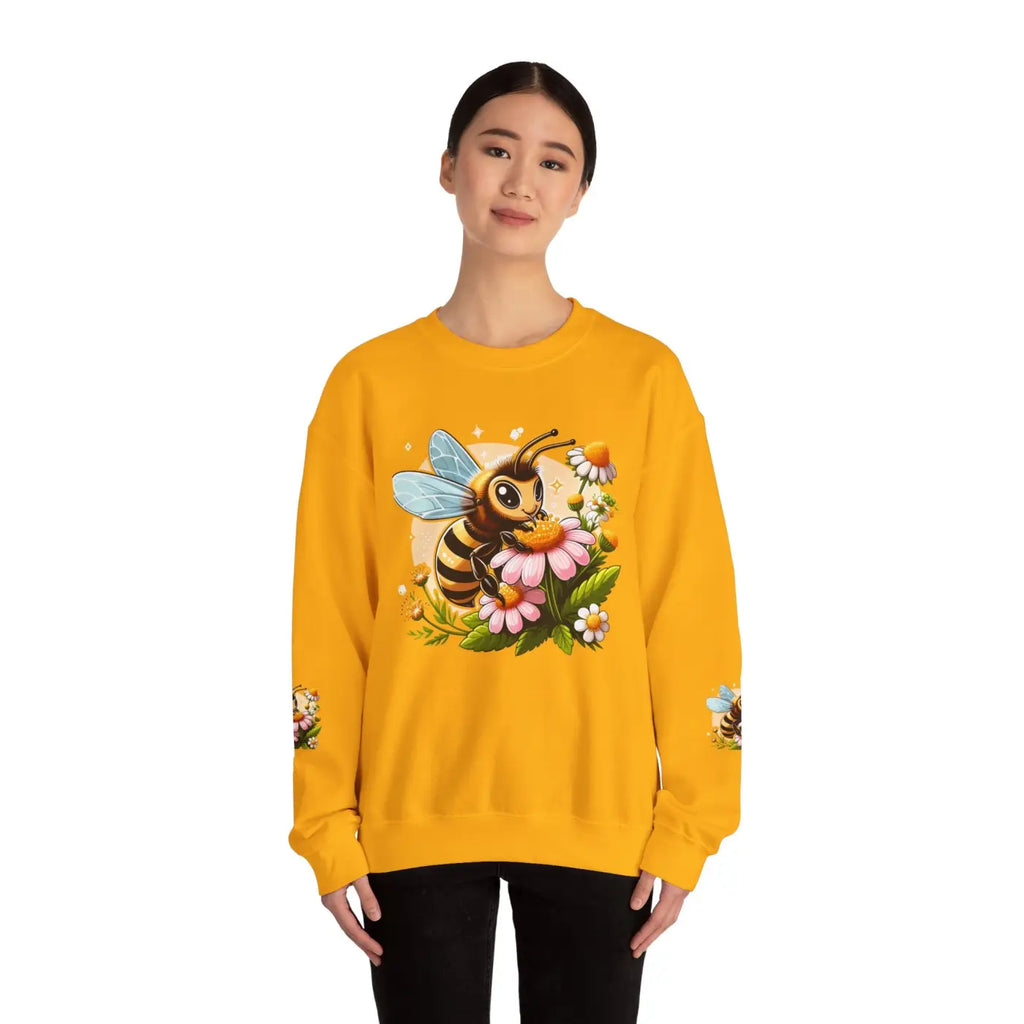 Enchanting Bee and Flower Heavy Blend Crewneck - DipaliZ