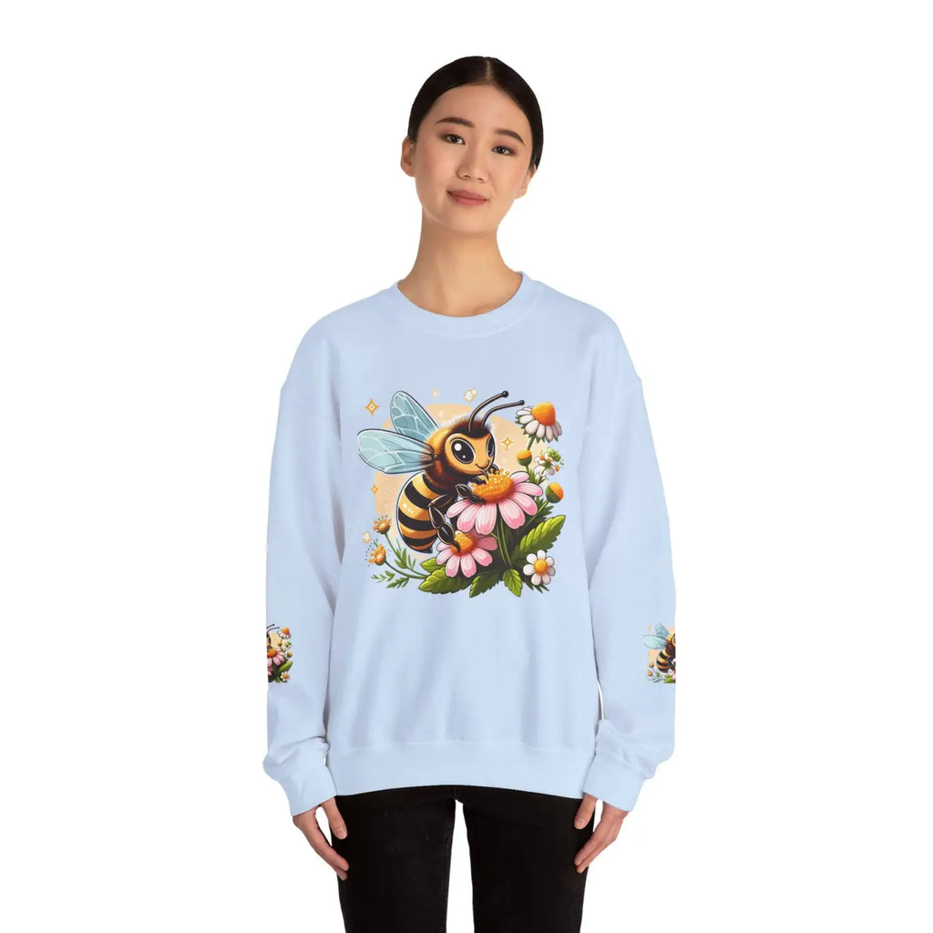 Enchanting Bee and Flower Heavy Blend Crewneck - DipaliZ