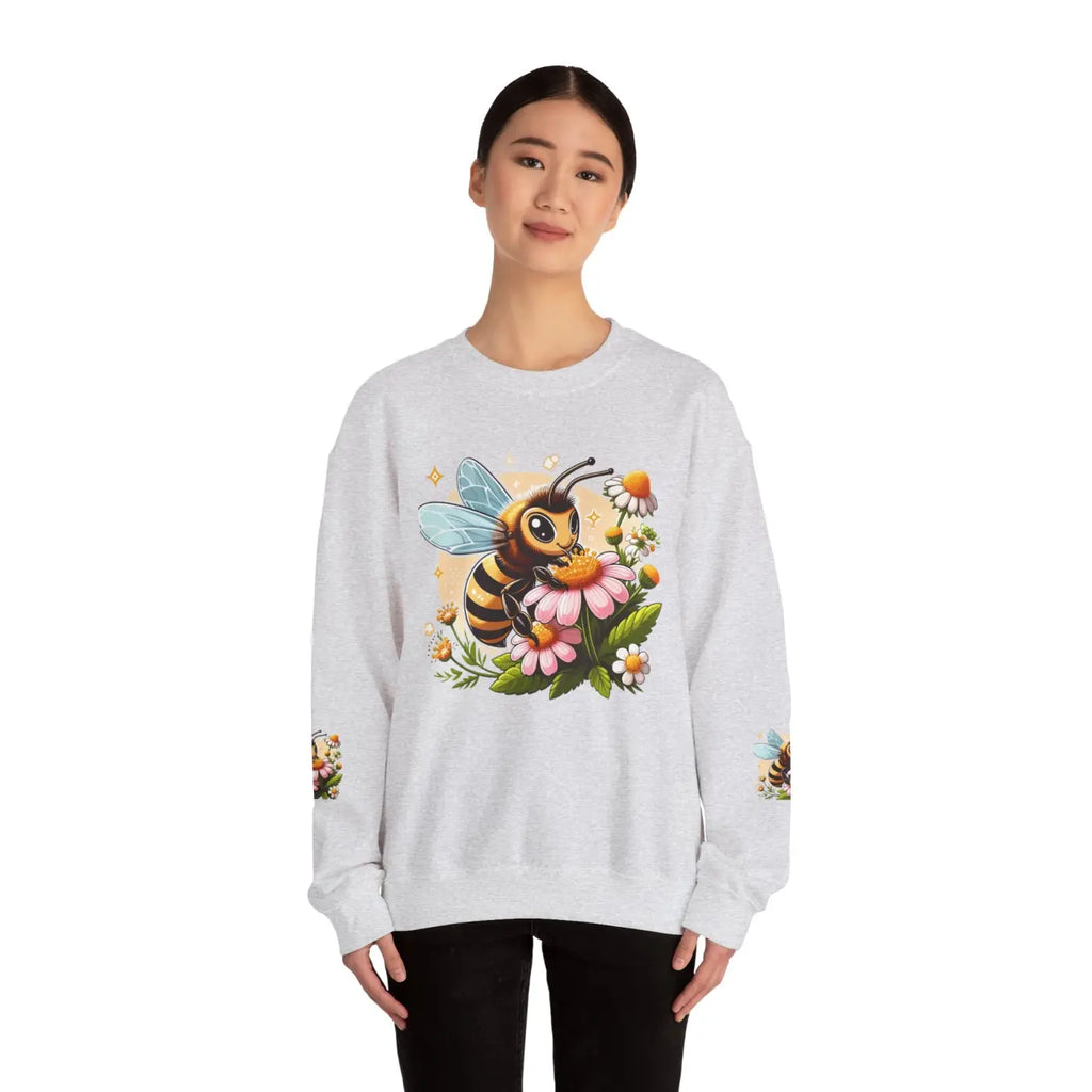 Enchanting Bee and Flower Heavy Blend Crewneck - DipaliZ