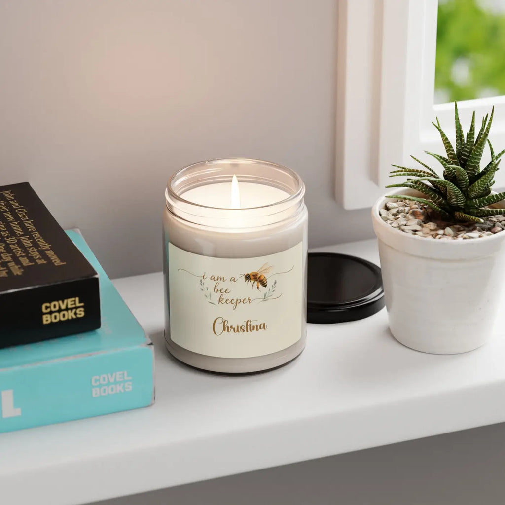Personalized Beekeeper Soy Candle - 9oz Scented - DipaliZ