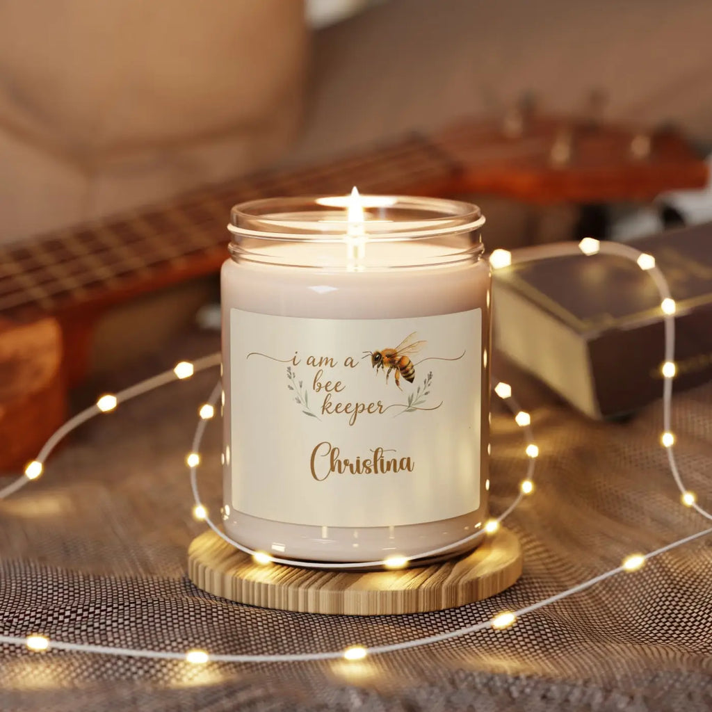 Personalized Beekeeper Soy Candle - 9oz Scented - DipaliZ