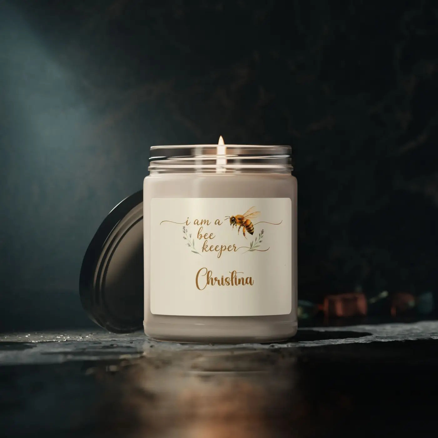 Personalized Beekeeper Soy Candle - 9oz Scented - DipaliZ