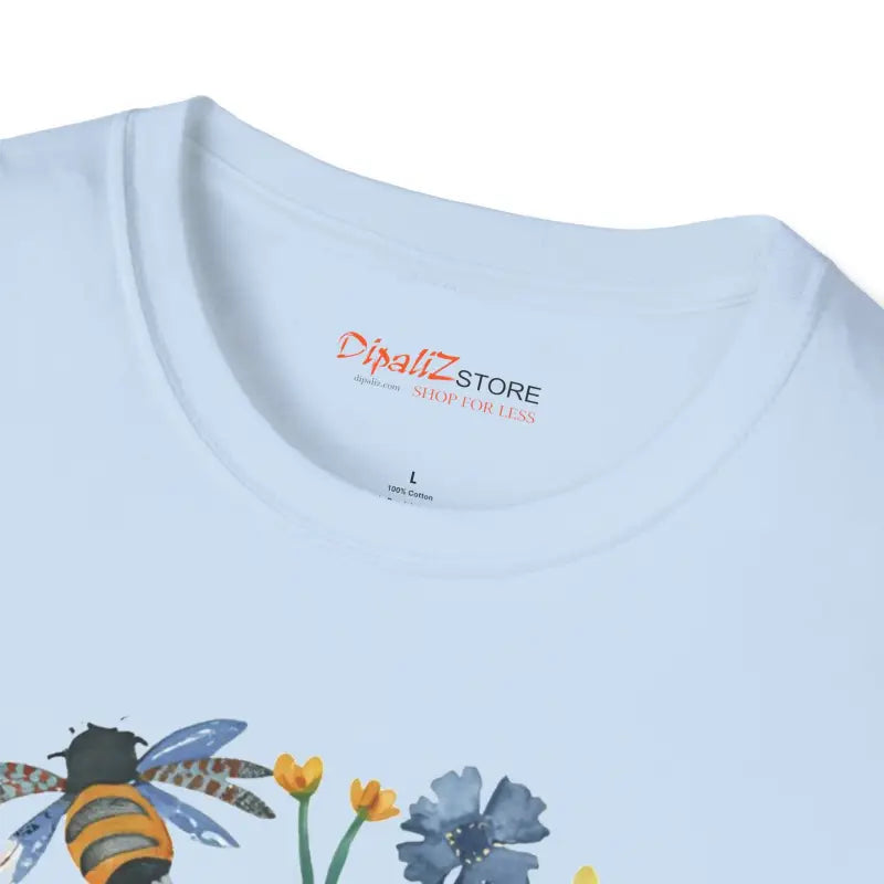 Softstyle Cotton T-Shirt - Bees and Flowers Design - DipaliZ