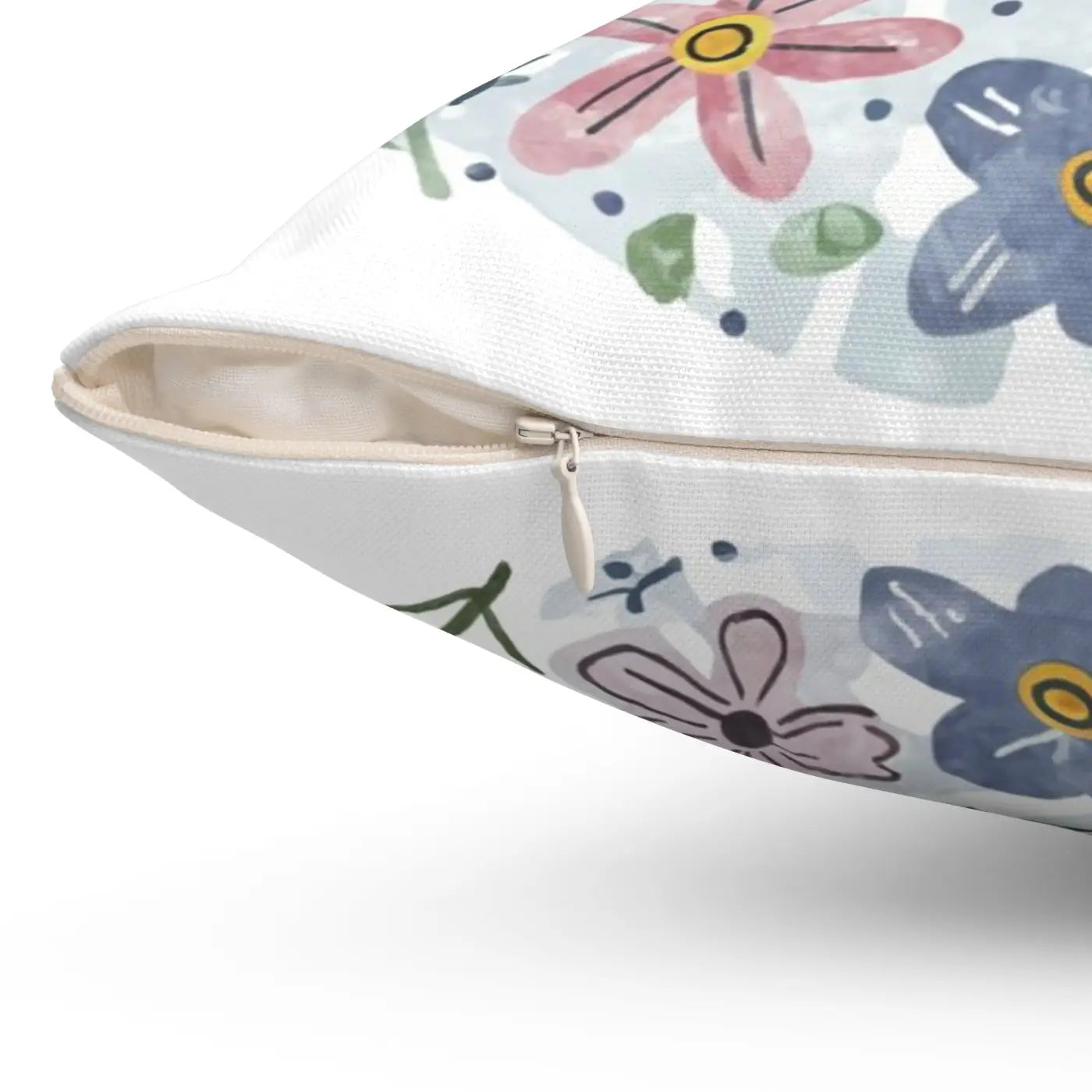 Polyester Square Pillow - Bees and Flowers Design - DipaliZ