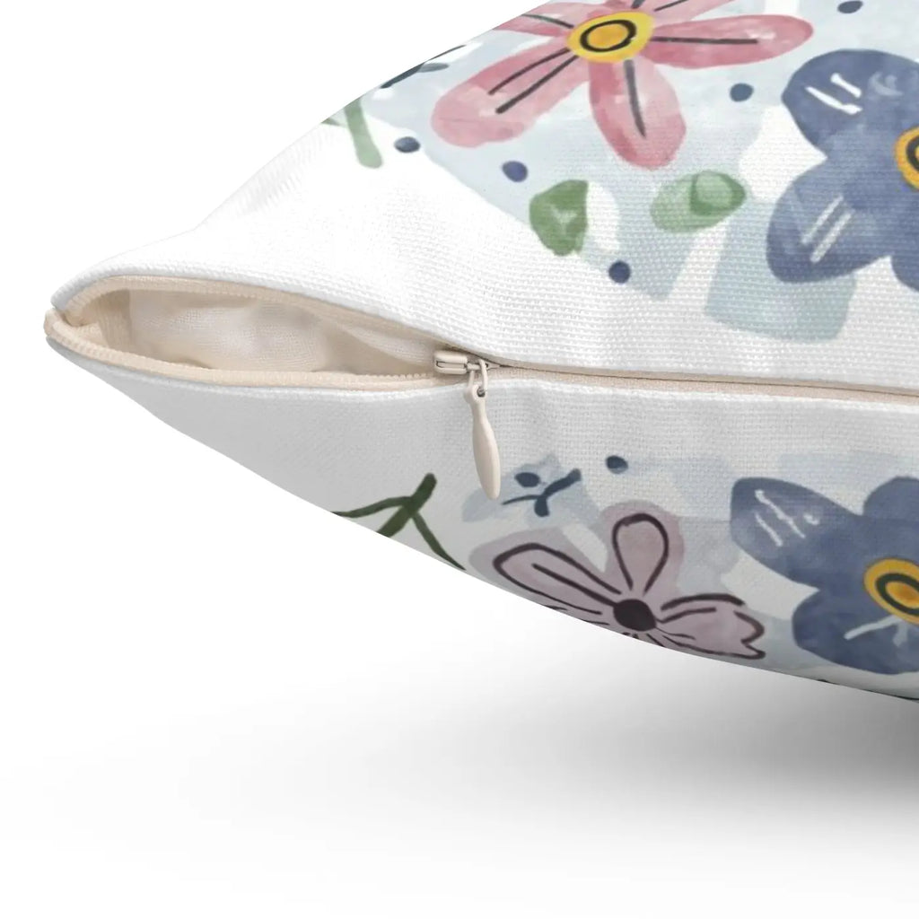 Polyester Square Pillow - Bees and Flowers Design - DipaliZ