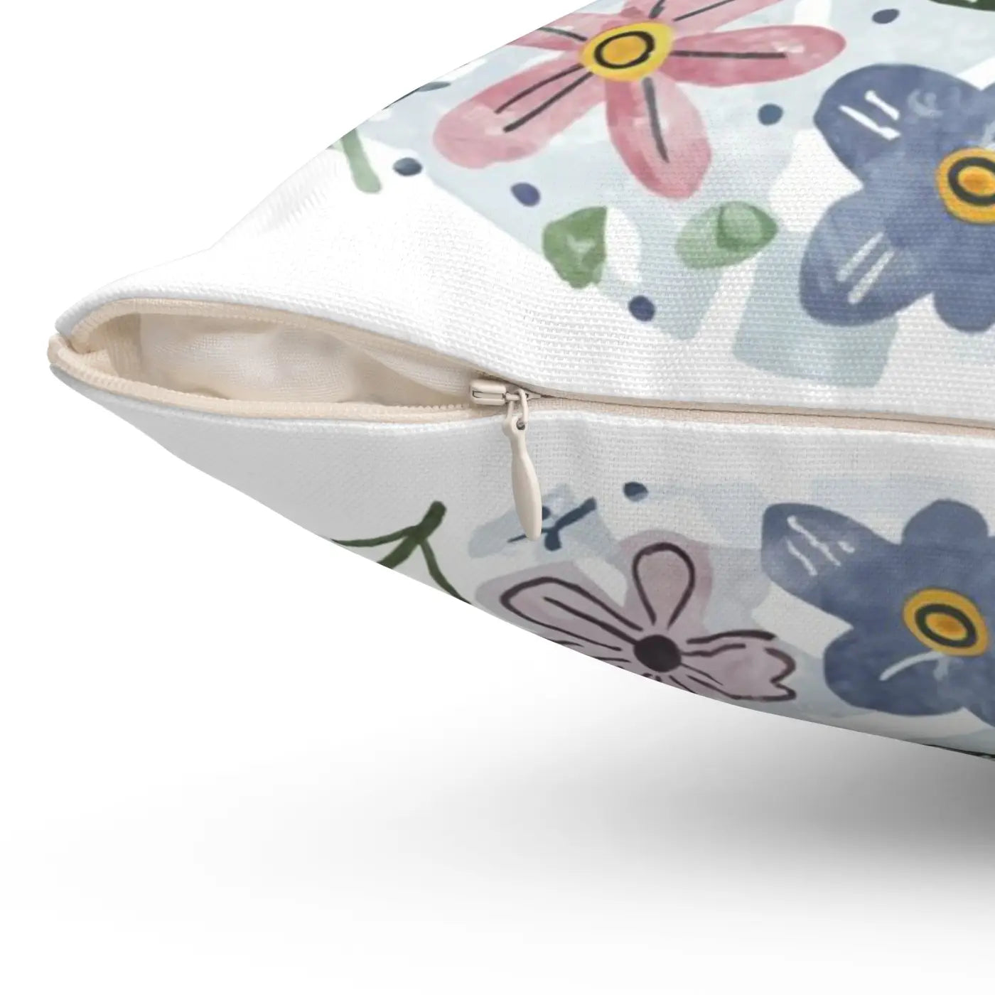 Polyester Square Pillow - Bees and Flowers Design - DipaliZ