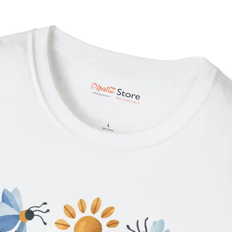 Unisex Softstyle T Shirt - Bees and Flowers Design - DipaliZ