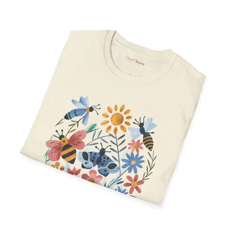 Unisex Softstyle T Shirt - Bees and Flowers Design - DipaliZ